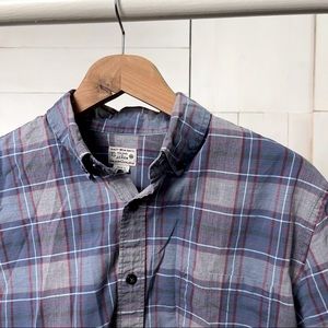 J.Crew Quality Woven Indigo Plaid Oxford Shirt